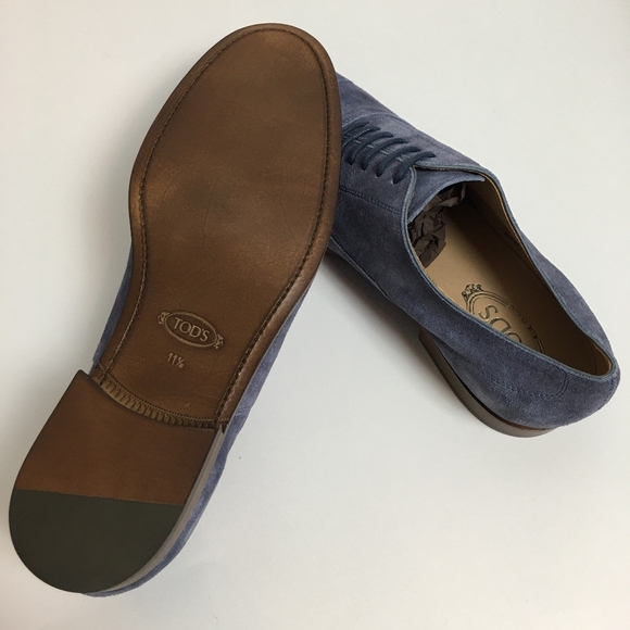 Tod’s lace up in suede leather shoes blue main image 6